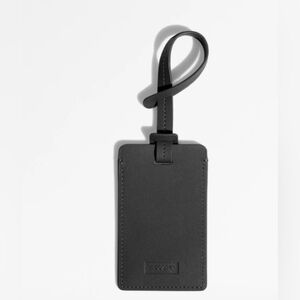 Away Jet Black Leather Travel Tag